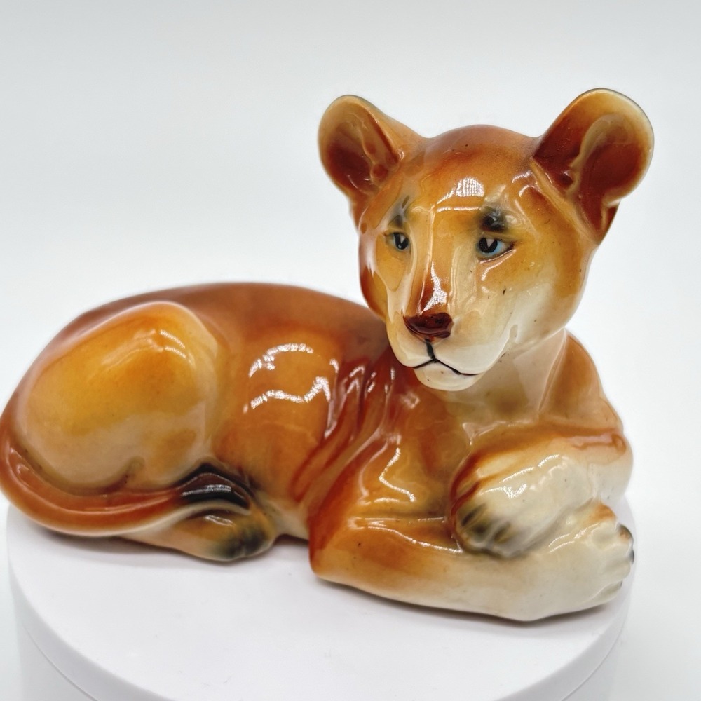 Vintage Ucagco Ceramics Japan Mid Century Lion Figurine